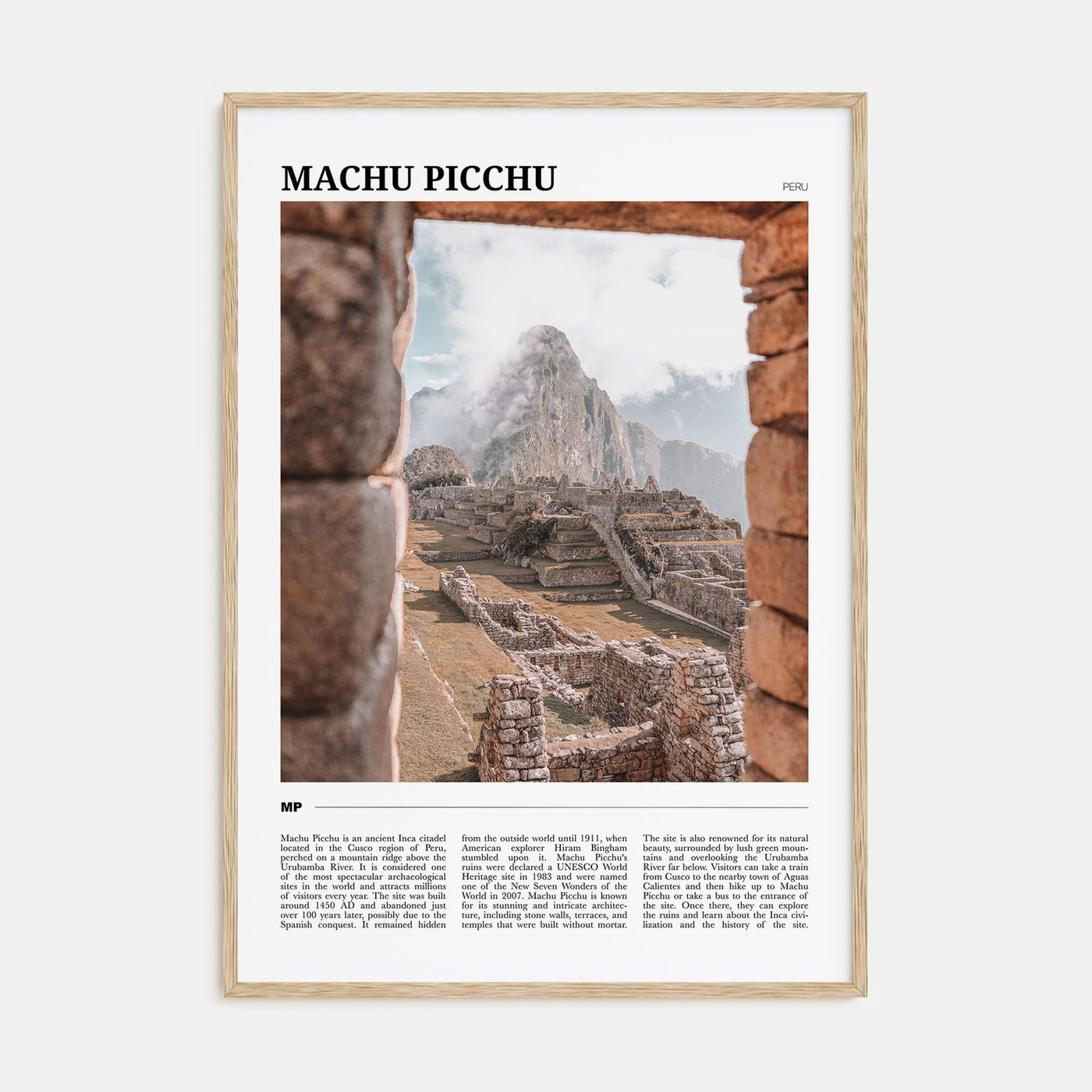 Machu Picchu Travel Color Poster