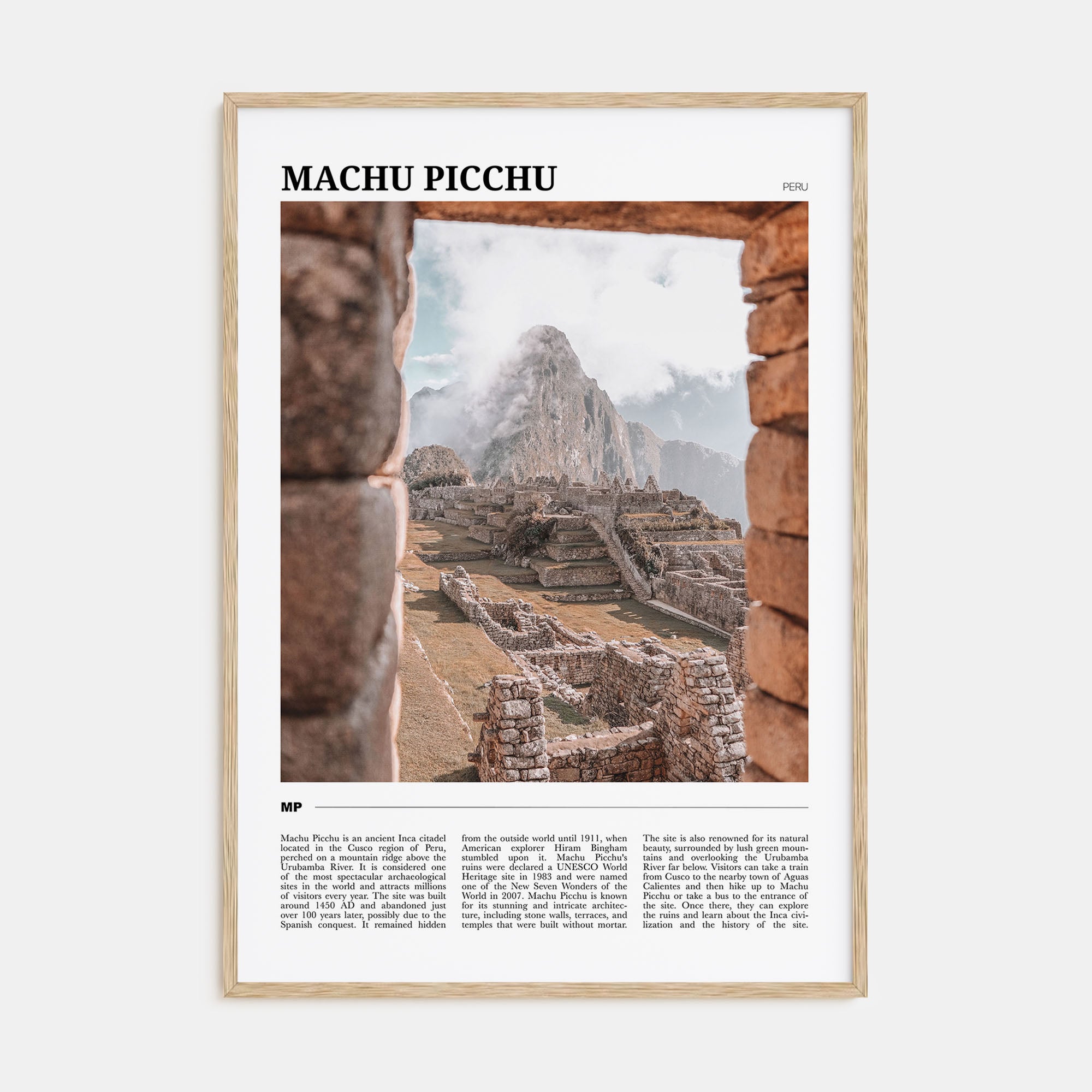 Machu Picchu Travel Color Poster