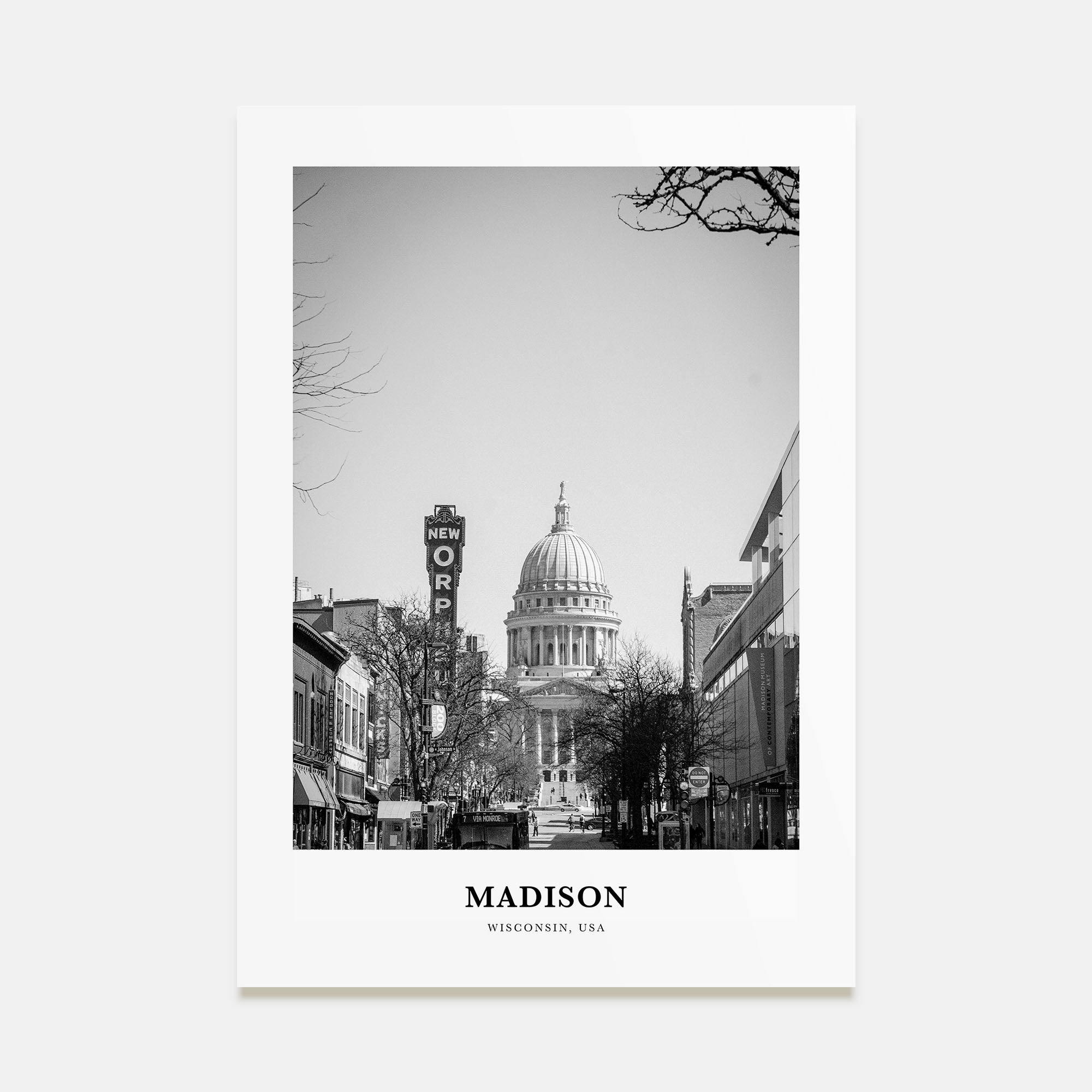 Madison Portrait B&W No 2 Poster