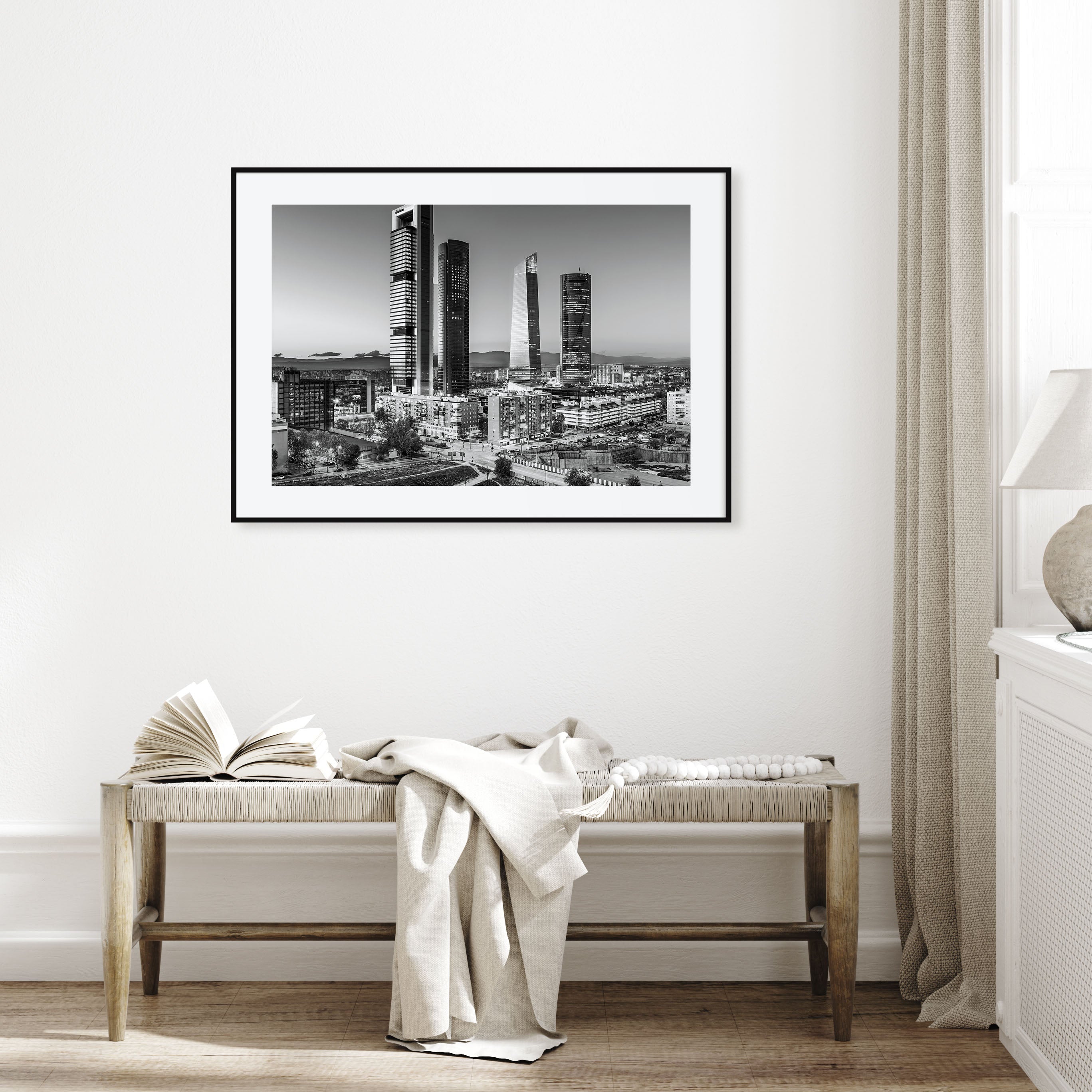 Madrid Landscape B&W Poster