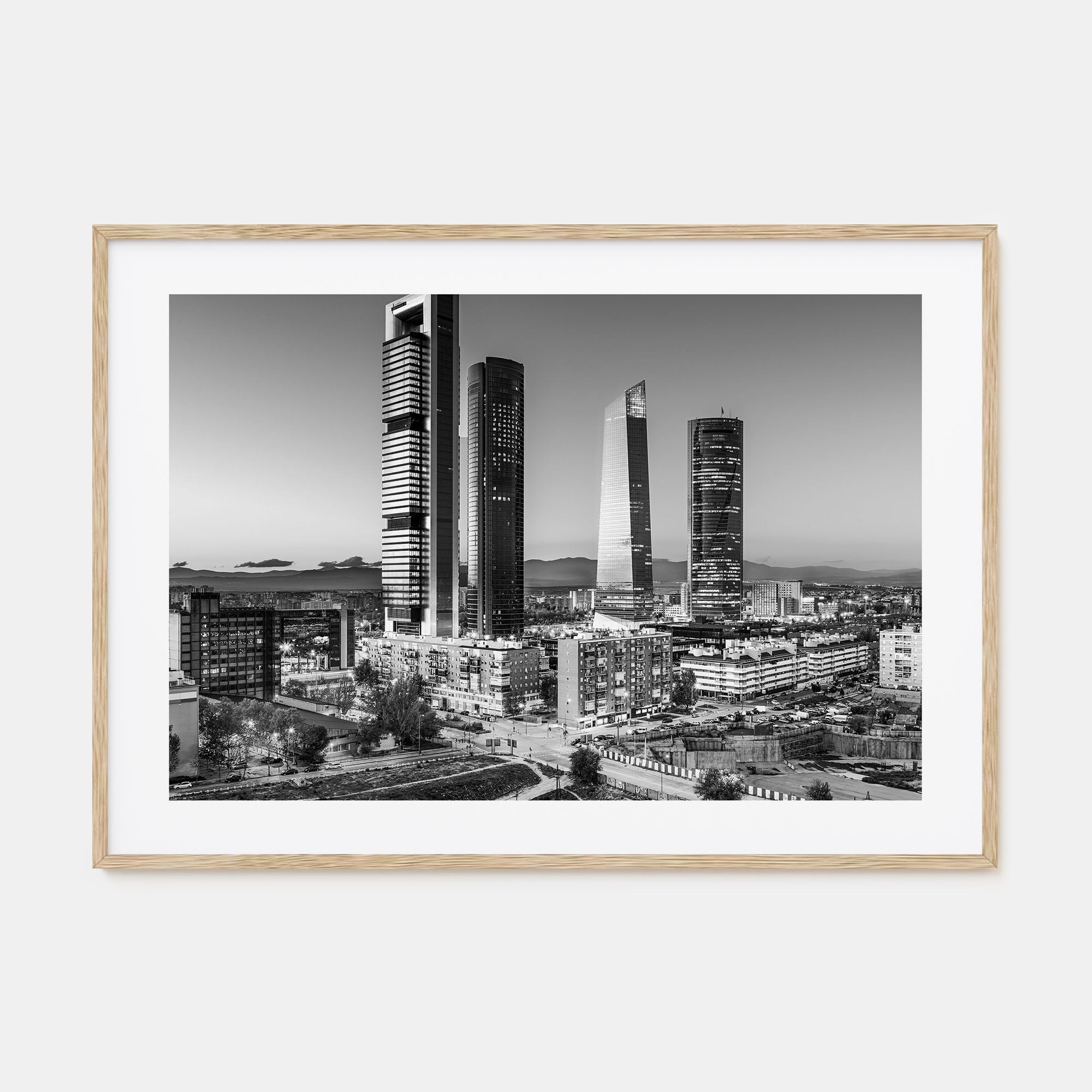 Madrid Landscape B&W Poster
