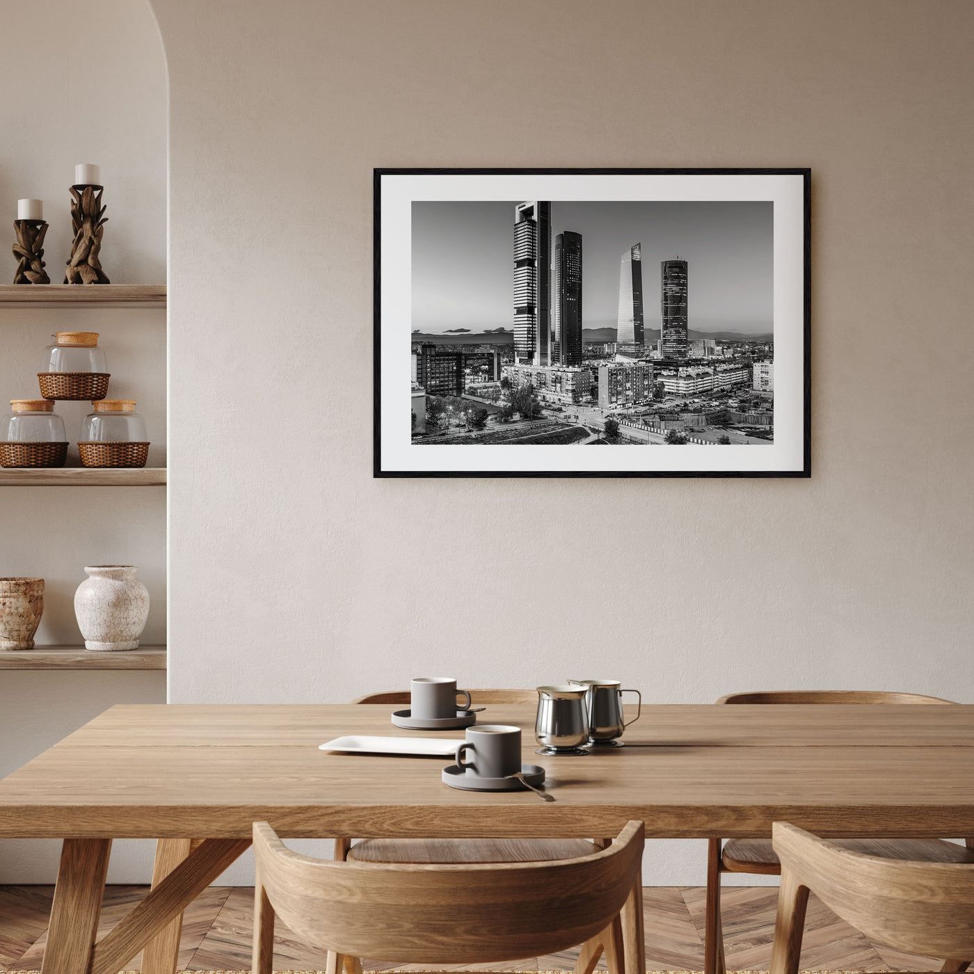 Madrid Landscape B&W Poster