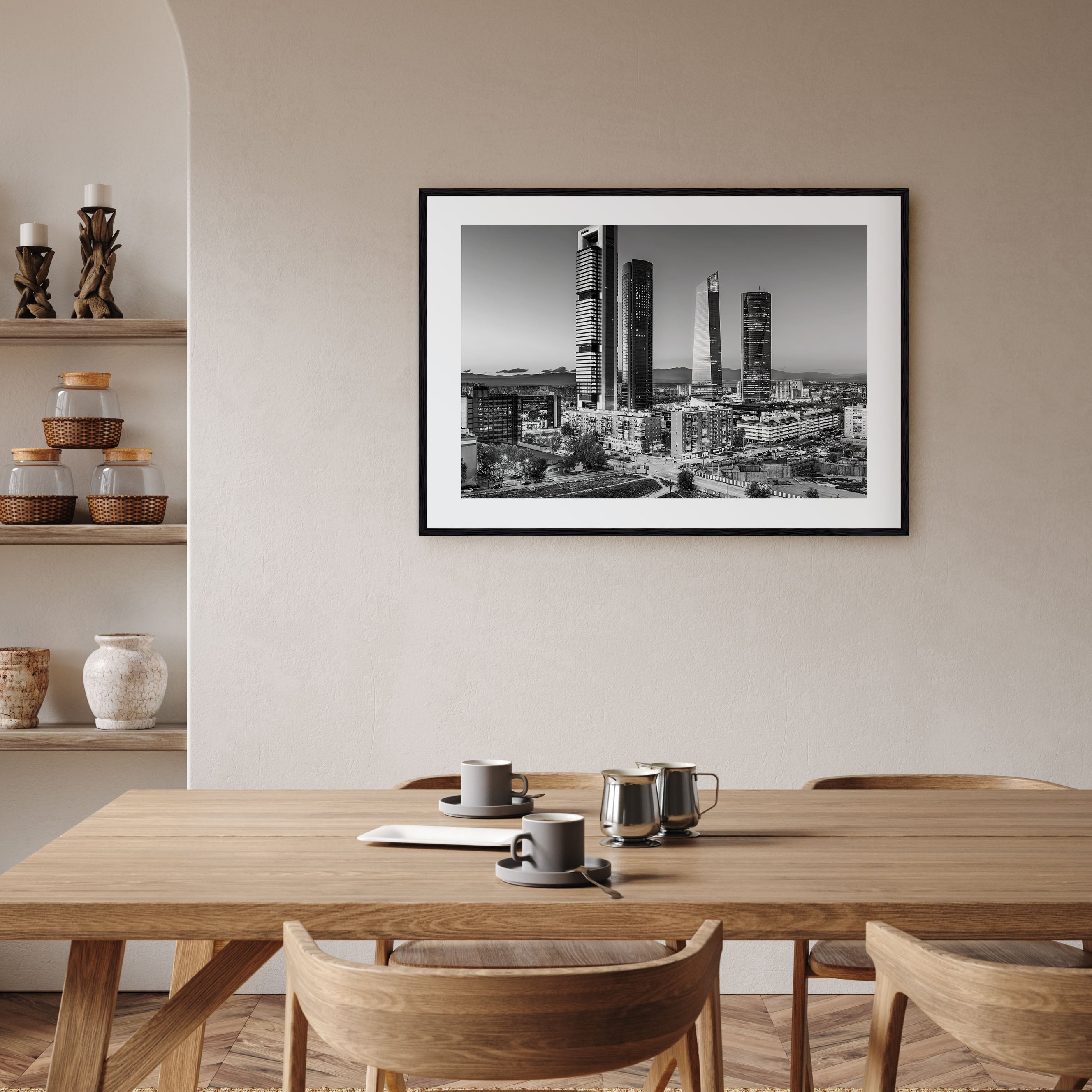 Madrid Landscape B&W Poster