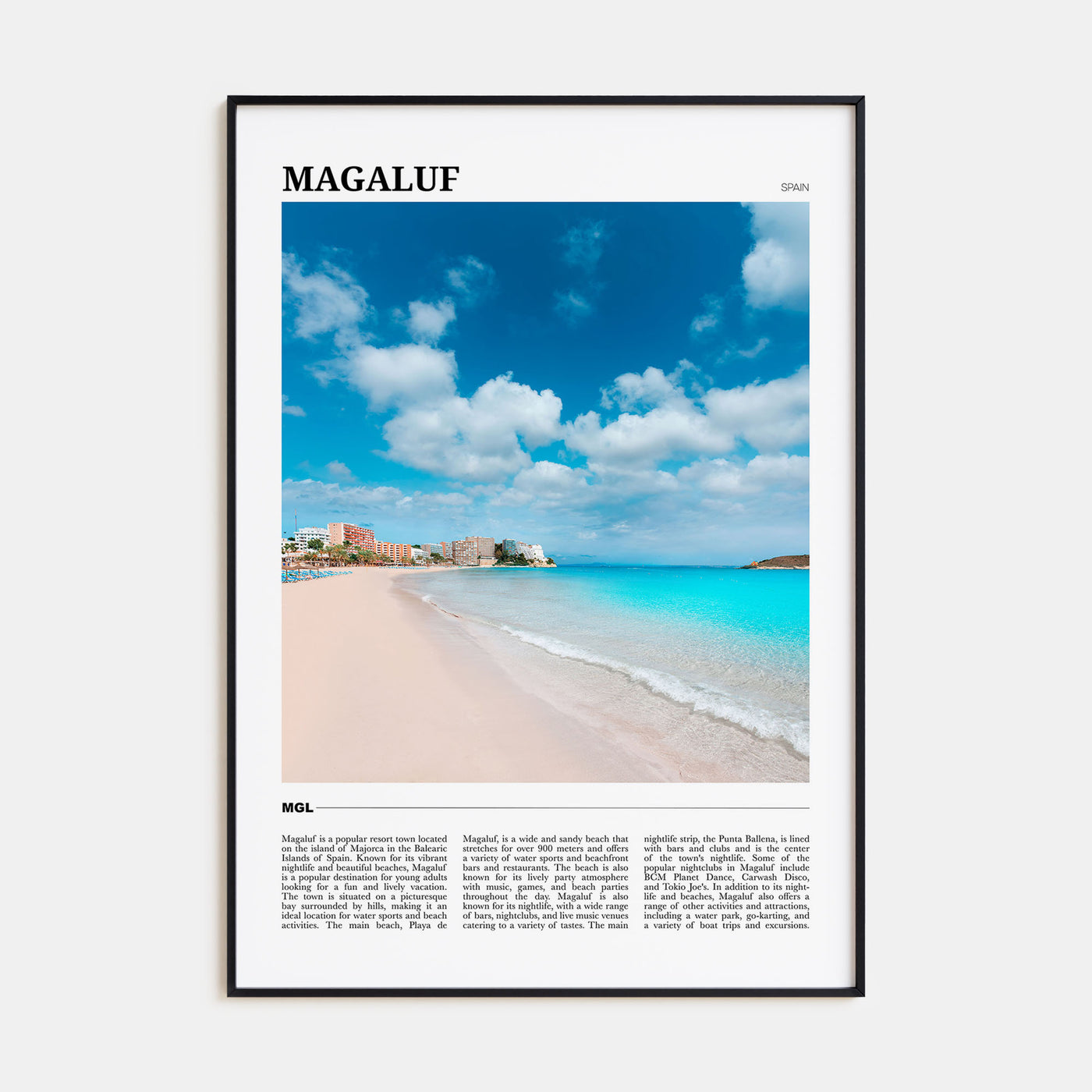 Magaluf Travel Color Poster