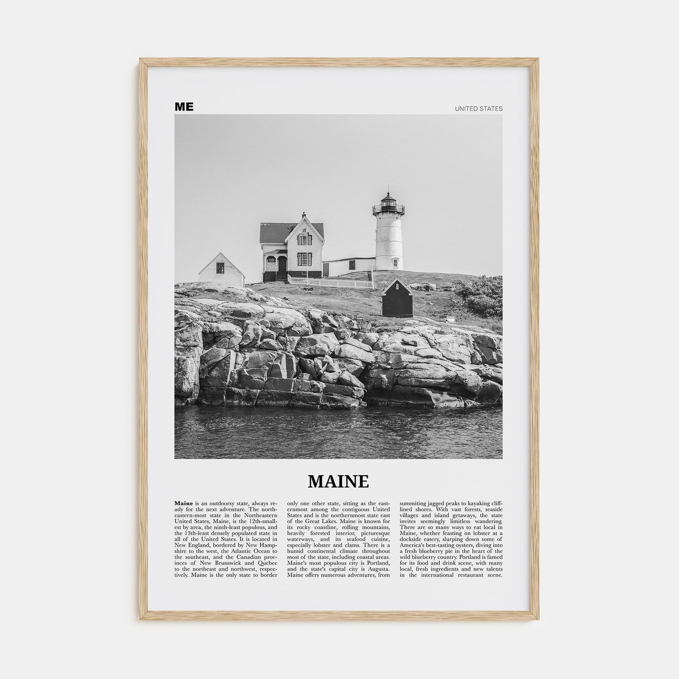 Maine Travel B&W No 1 Poster