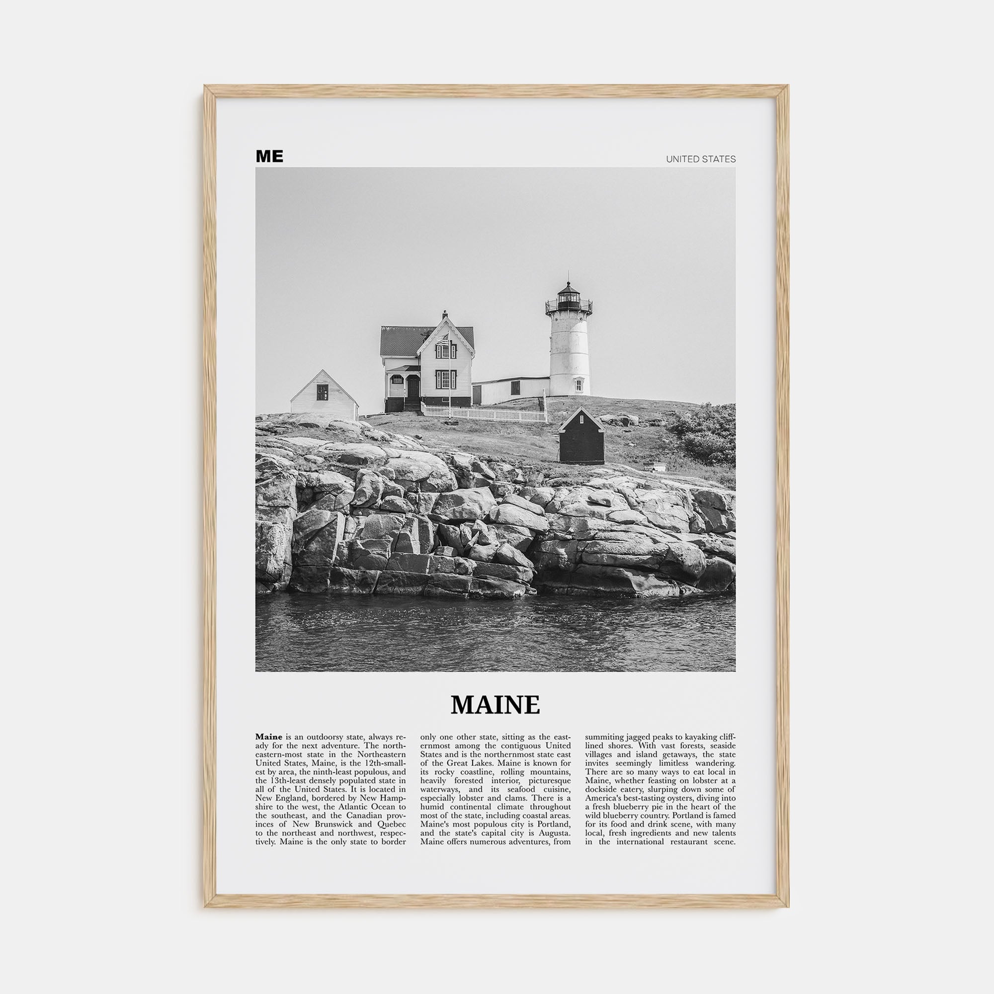 Maine Travel B&W No 1 Poster