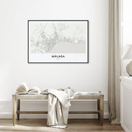 Málaga Map Landscape Poster
