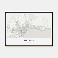 Málaga Map Landscape Poster