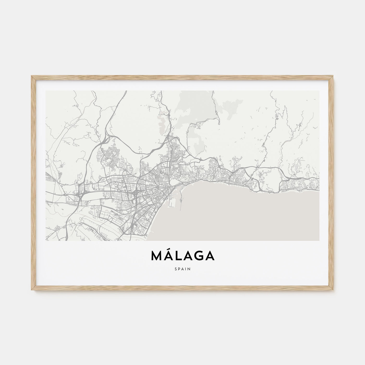 Málaga Map Landscape Poster