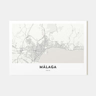 Málaga Map Landscape Poster