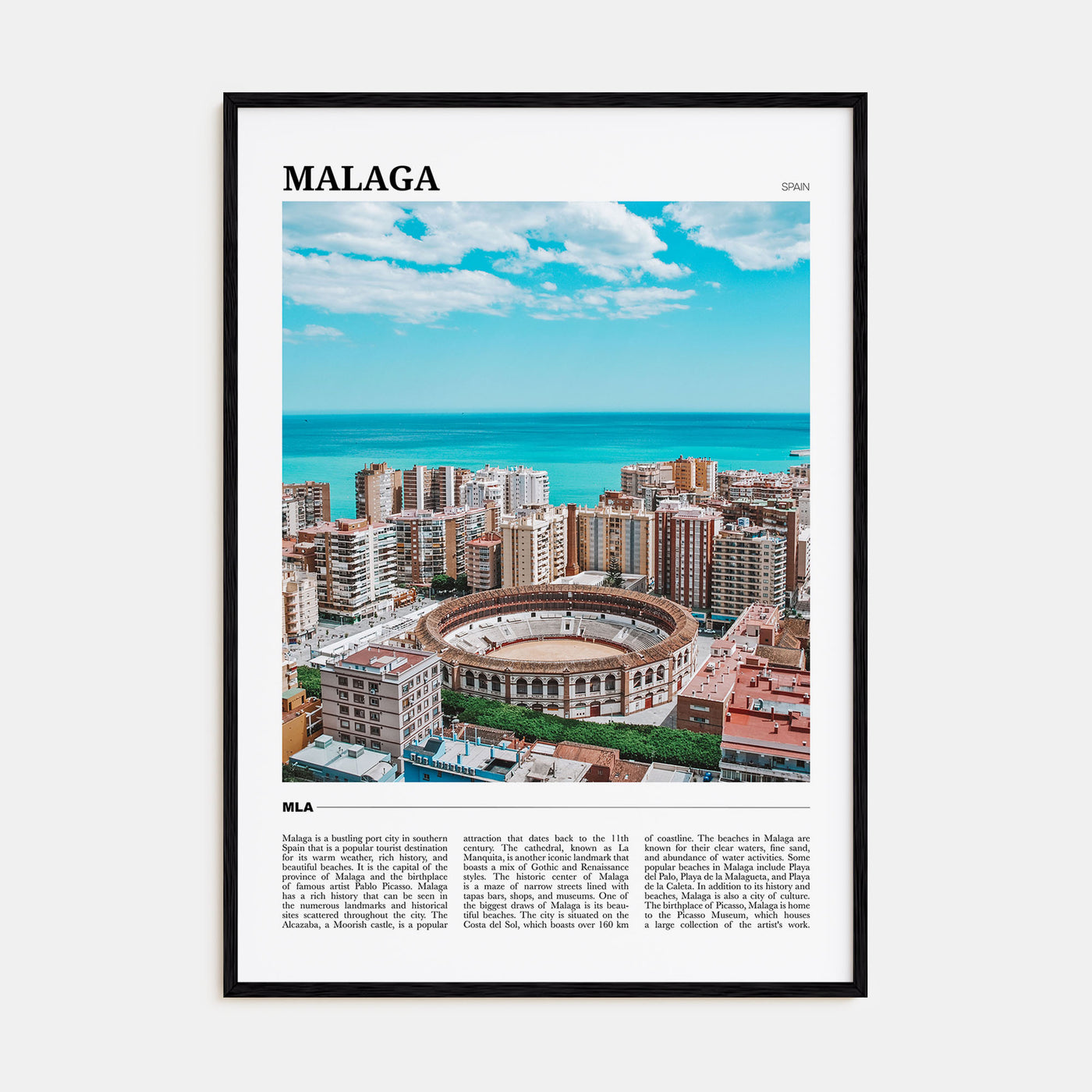 Málaga Travel Color Poster