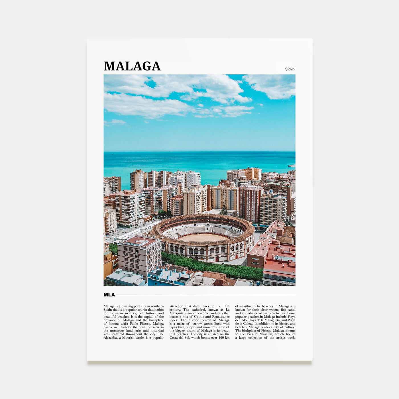 Málaga Travel Color Poster