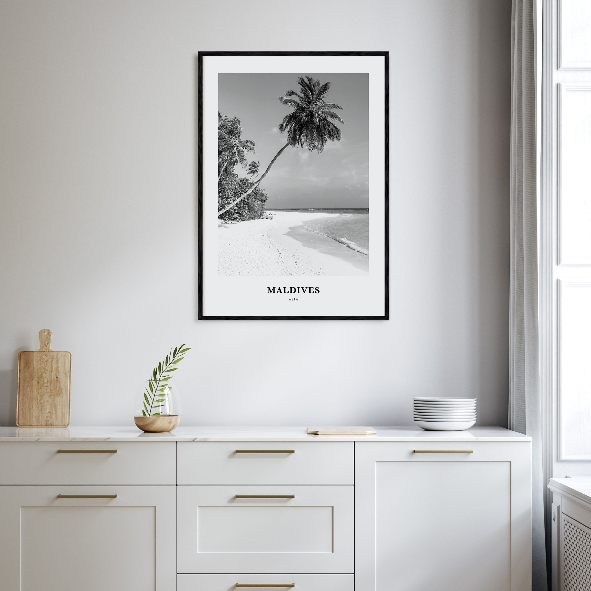 Maldives Portrait B&W No 1 Poster