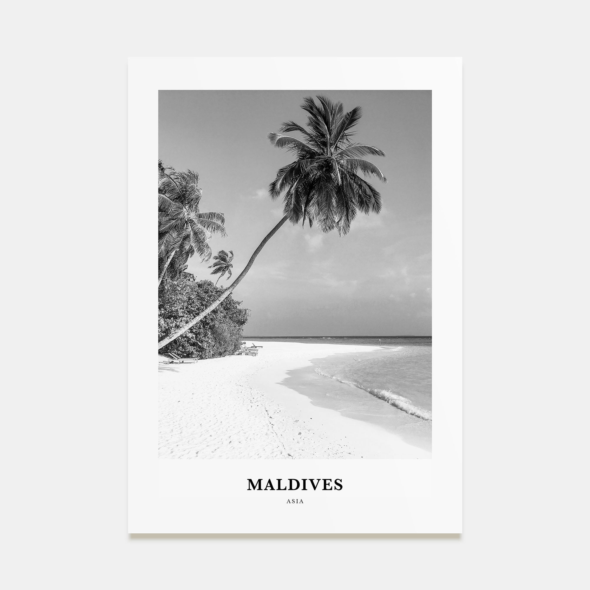 Maldives Portrait B&W No 1 Poster