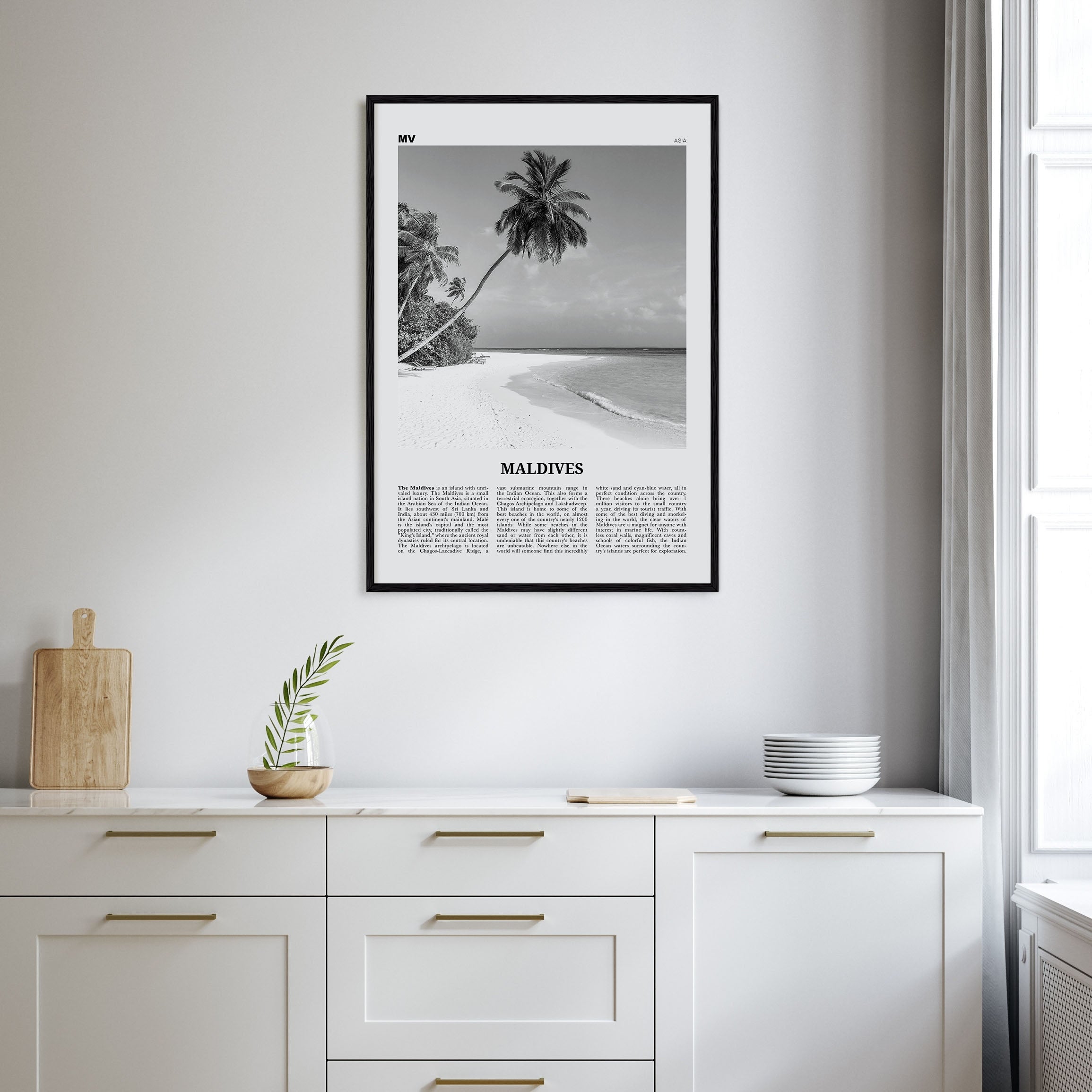 Maldives Travel B&W No 1 Poster