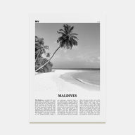 Maldives Travel B&W No 1 Poster