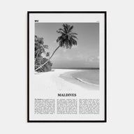 Maldives Travel B&W No 1 Poster