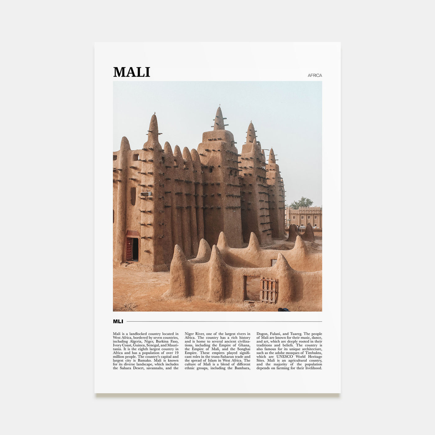 Mali Travel Color Poster