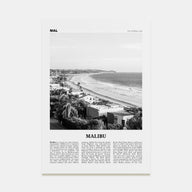 Malibu Travel B&W No 2 Poster