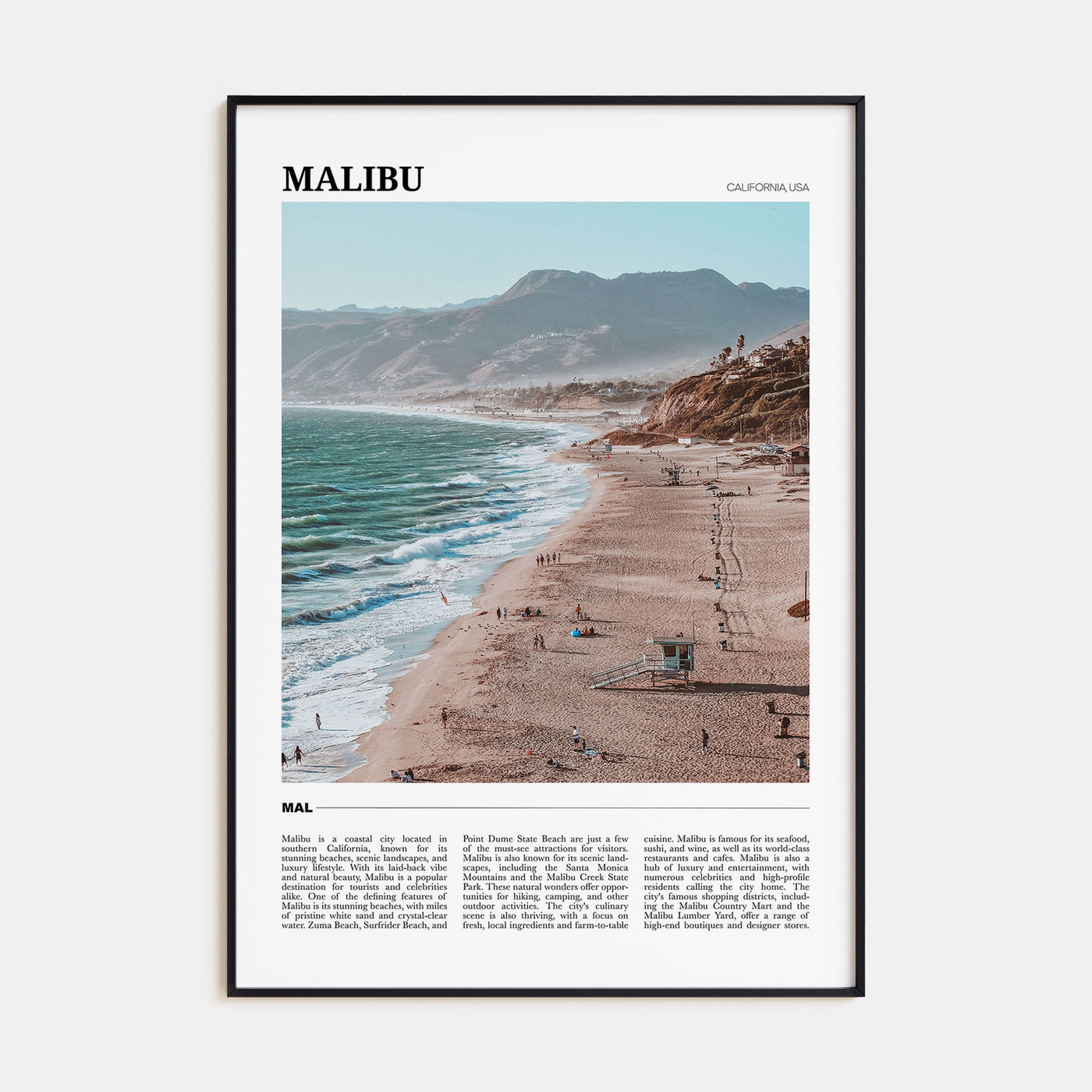 Malibu Travel Color Poster