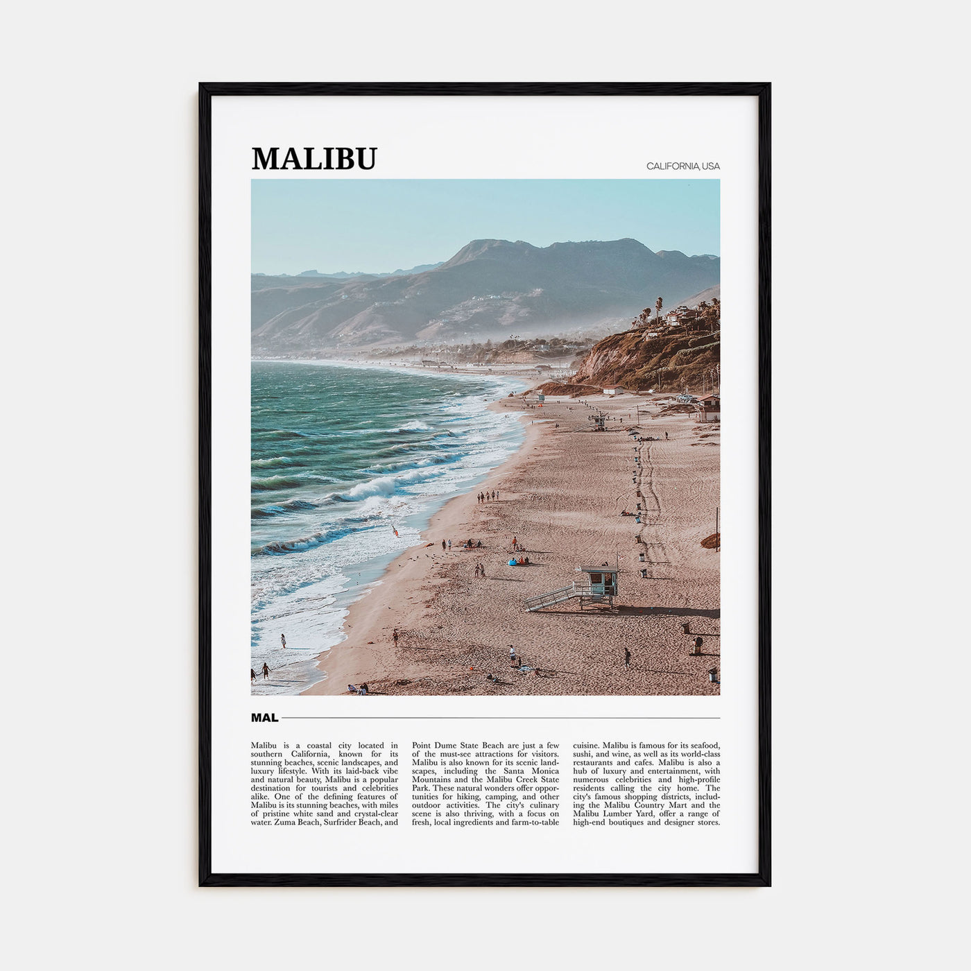 Malibu Travel Color Poster