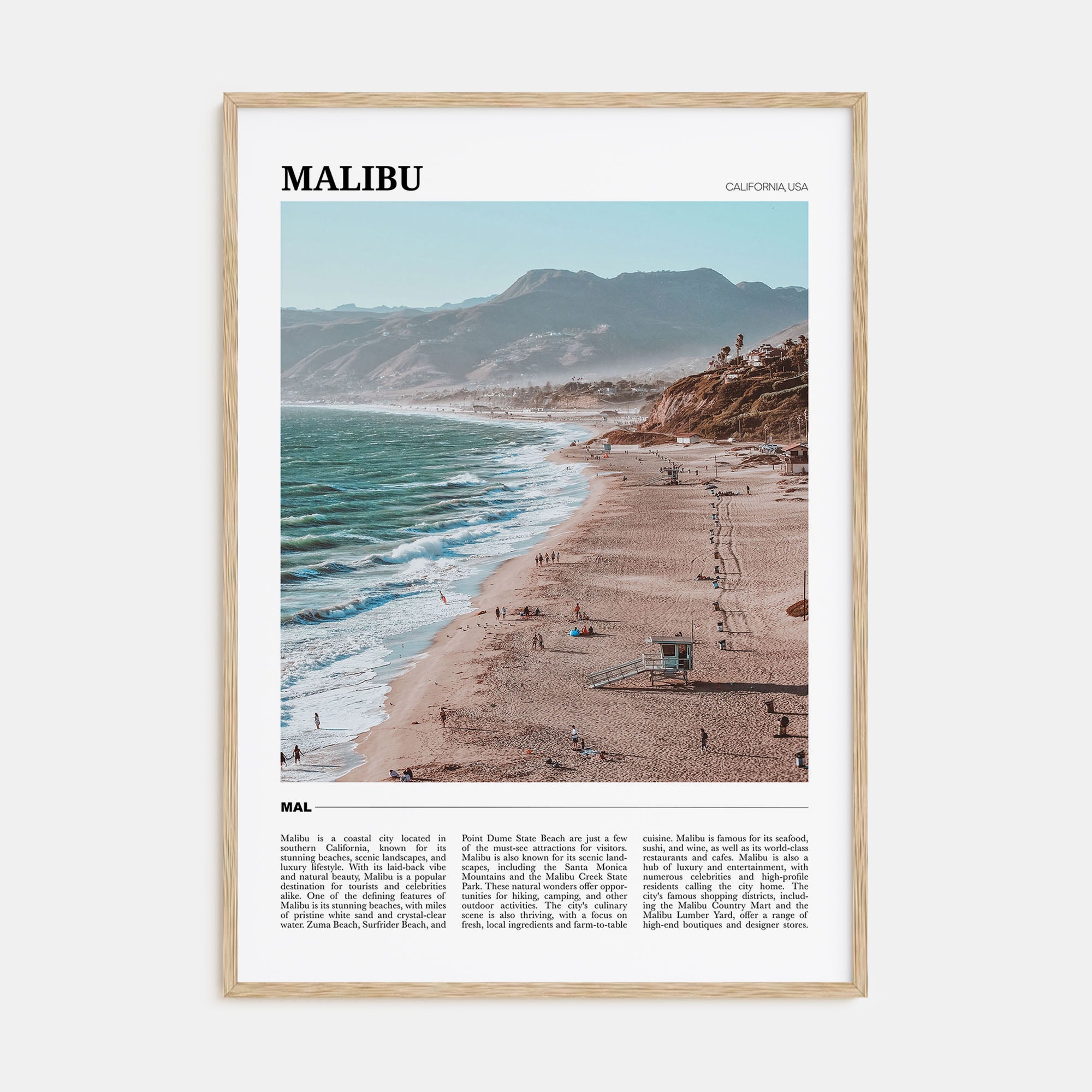 Malibu Travel Color Poster