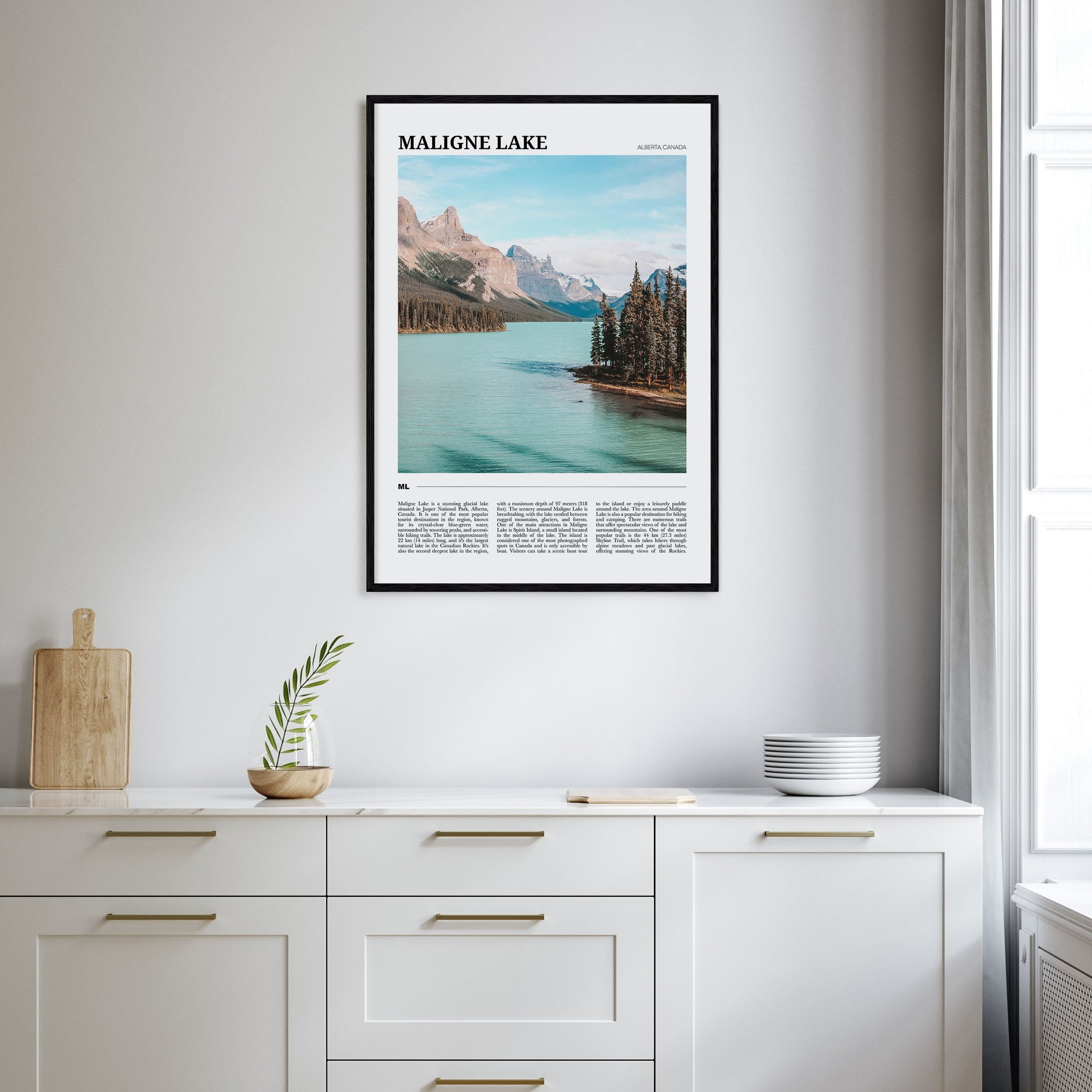 Maligne Lake Travel Color Poster