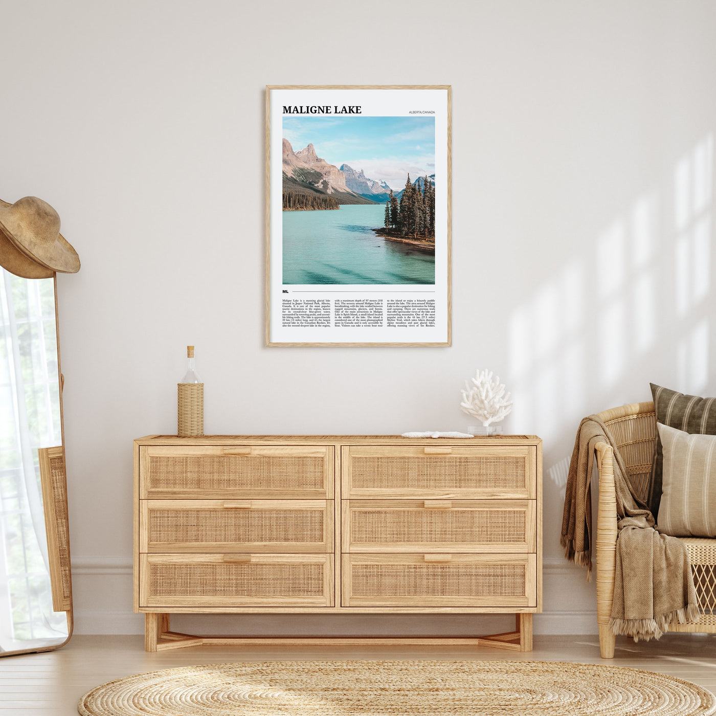Maligne Lake Travel Color Poster
