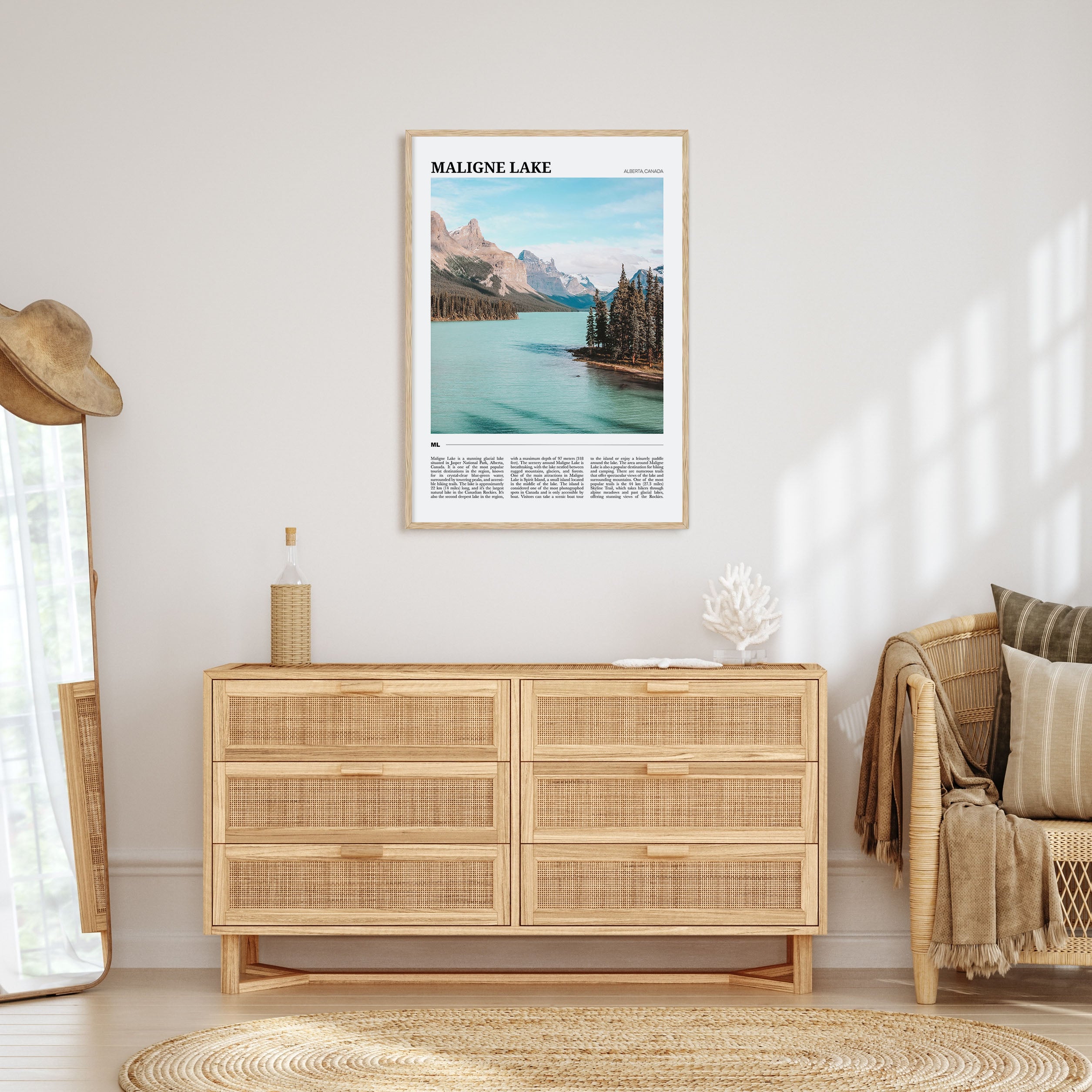 Maligne Lake Travel Color Poster