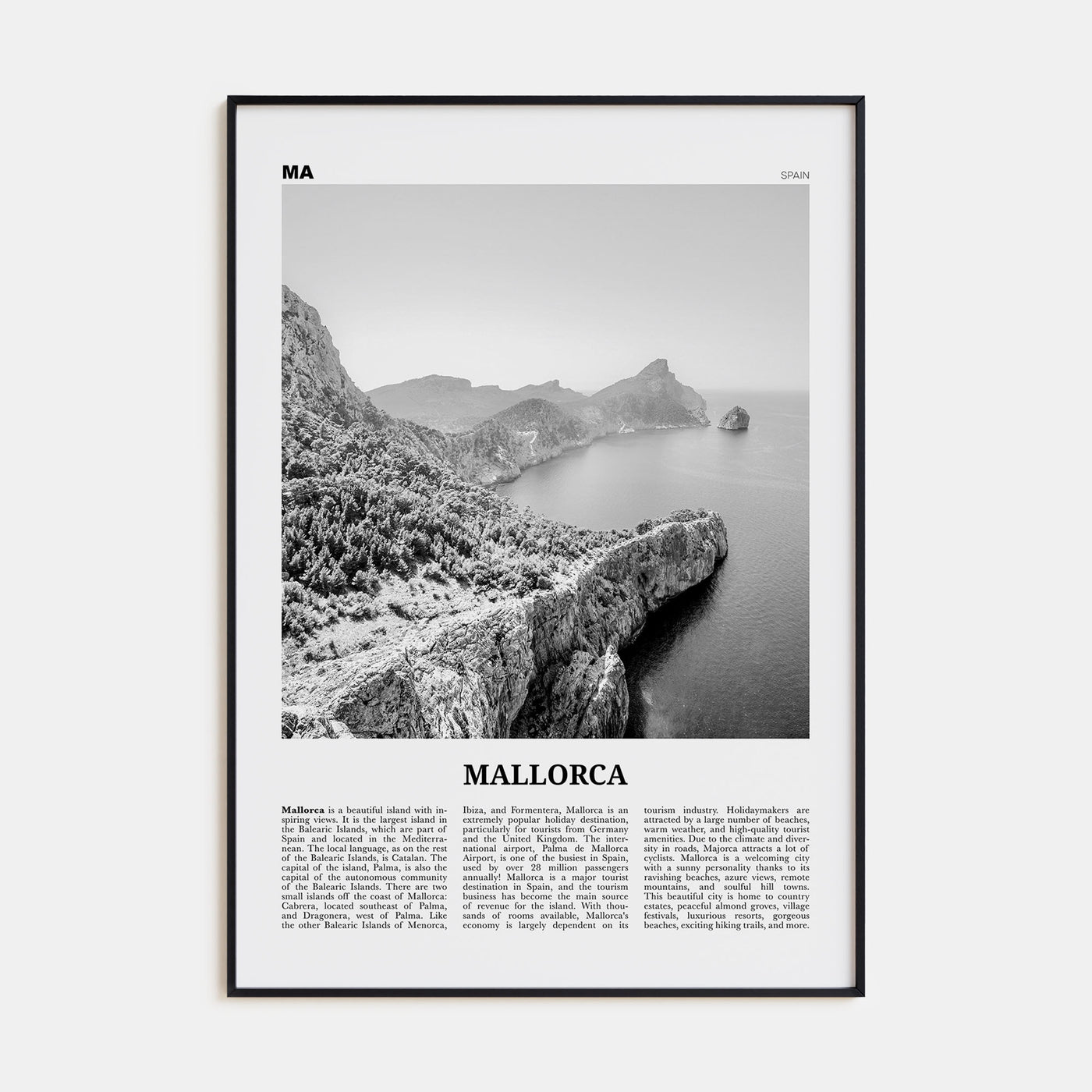 Mallorca Travel B&W No 1 Poster