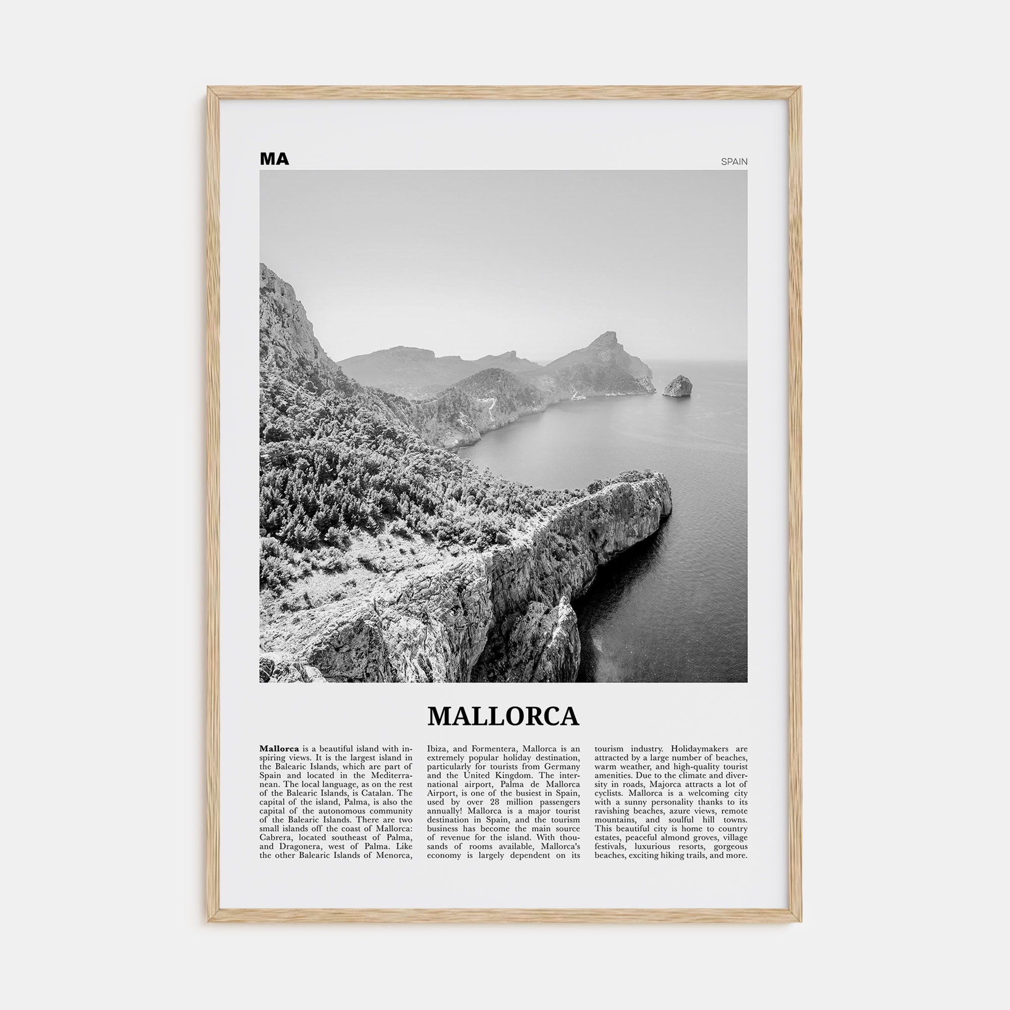 Mallorca Travel B&W No 1 Poster