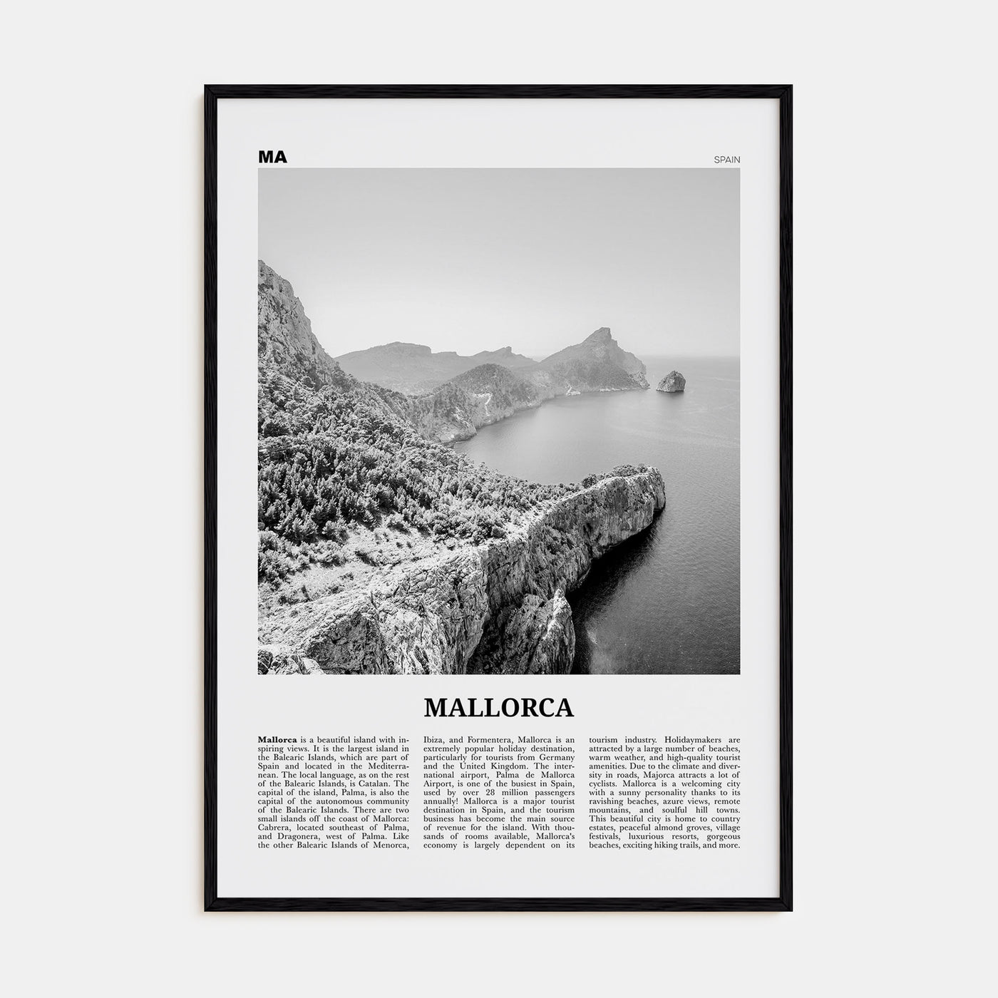 Mallorca Travel B&W No 1 Poster