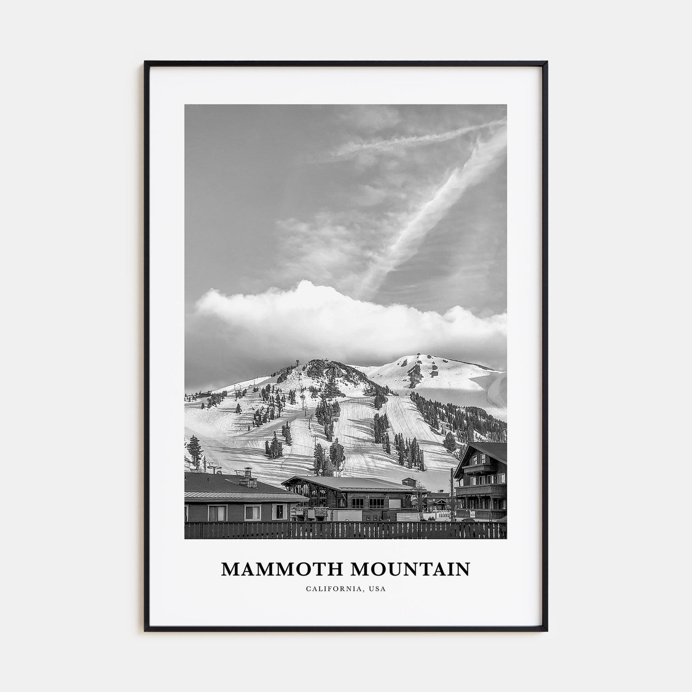 Mammoth Mountain Portrait B&W Poster