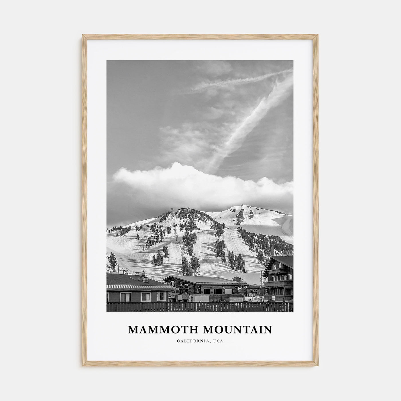 Mammoth Mountain Portrait B&W Poster