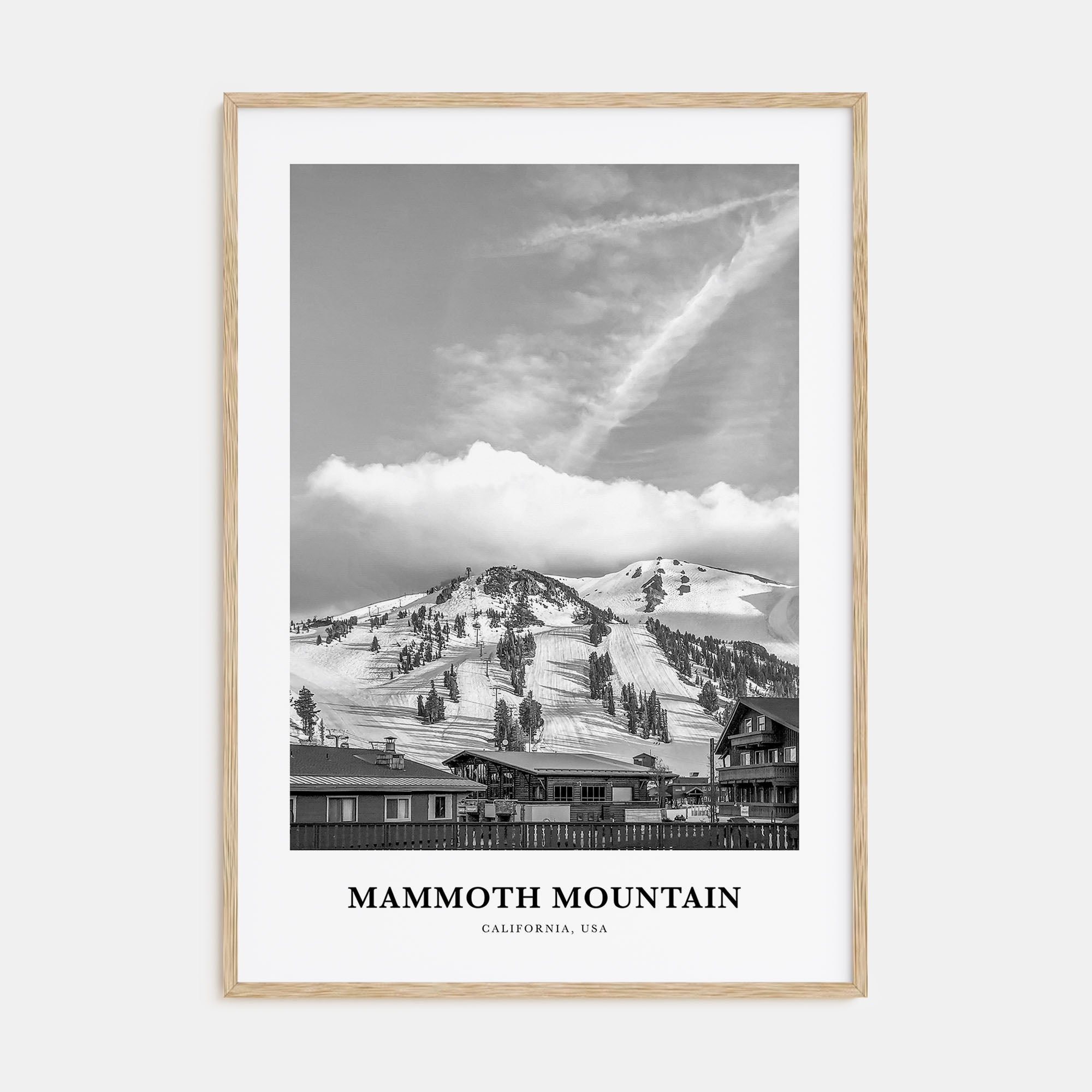 Mammoth Mountain Portrait B&W Poster