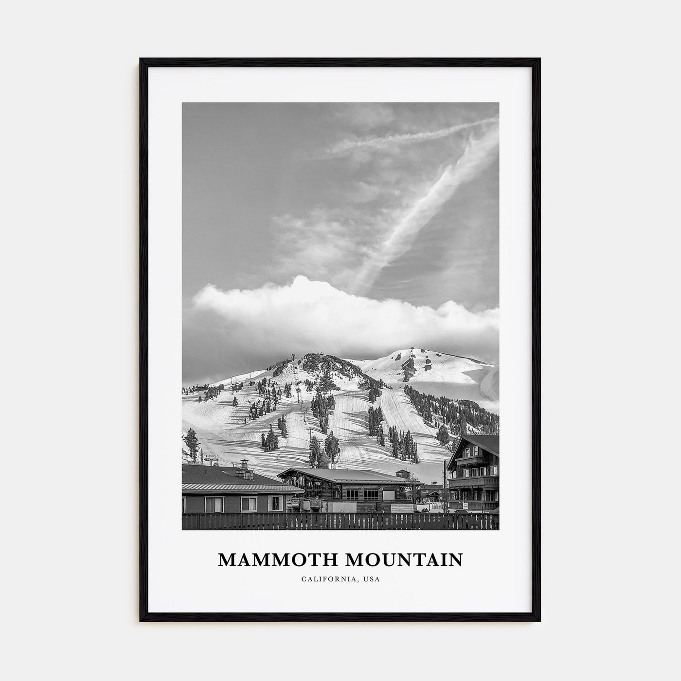 Mammoth Mountain Portrait B&W Poster