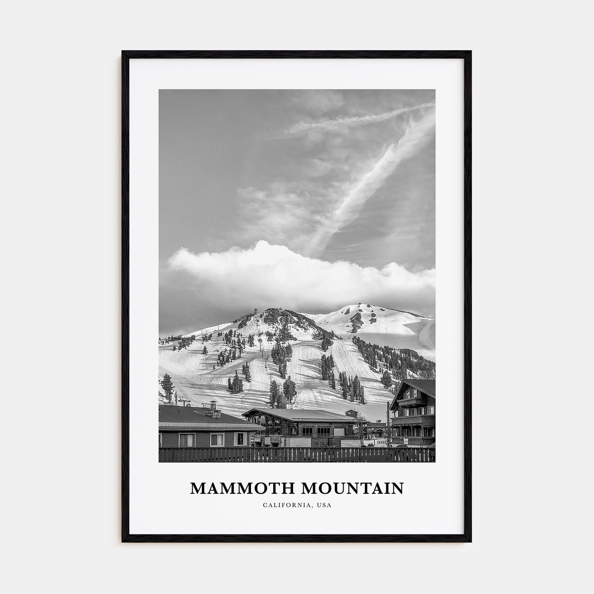 Mammoth Mountain Portrait B&W Poster
