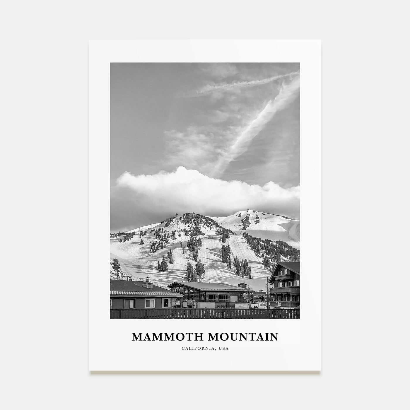 Mammoth Mountain Portrait B&W Poster