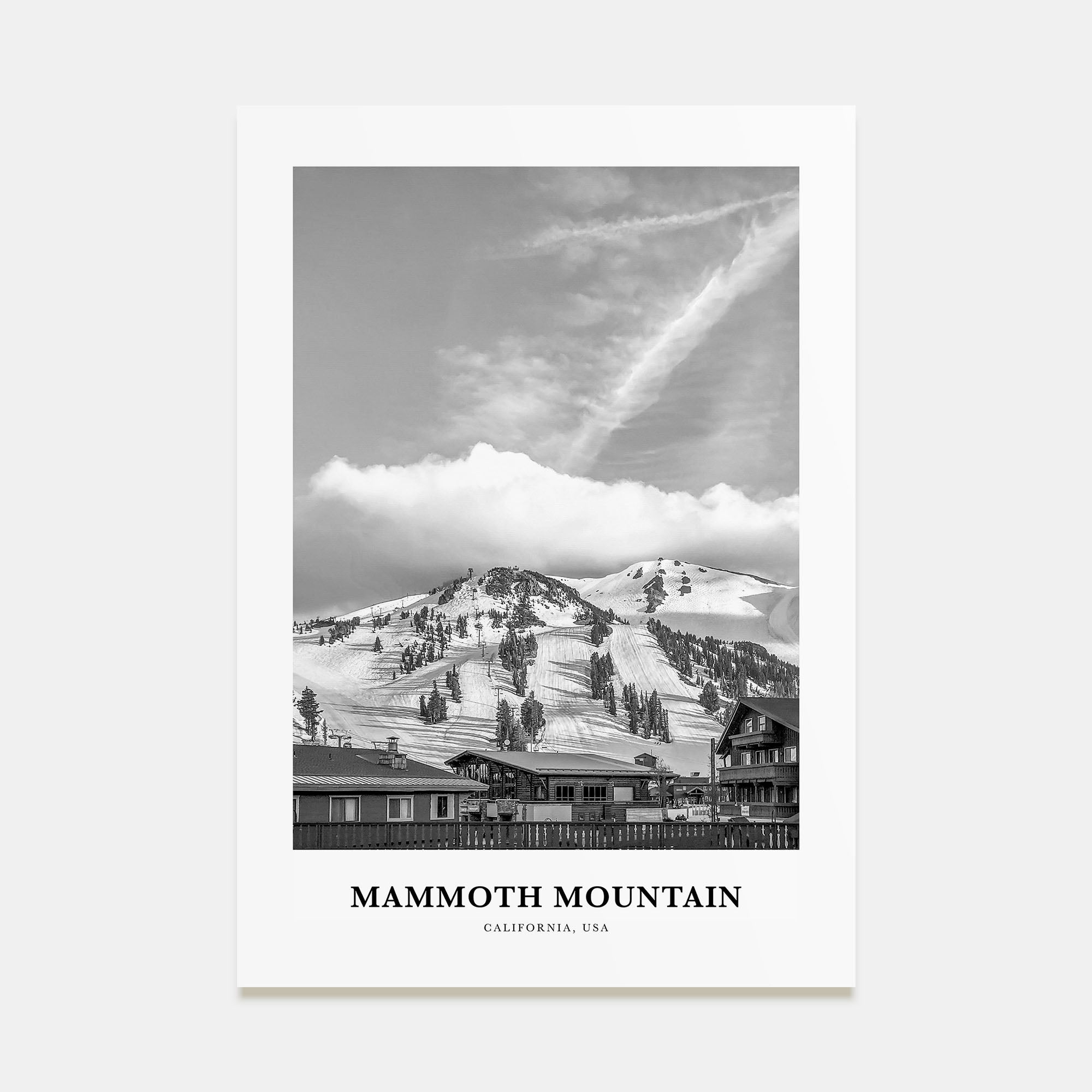 Mammoth Mountain Portrait B&W Poster
