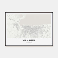 Managua Map Landscape Poster