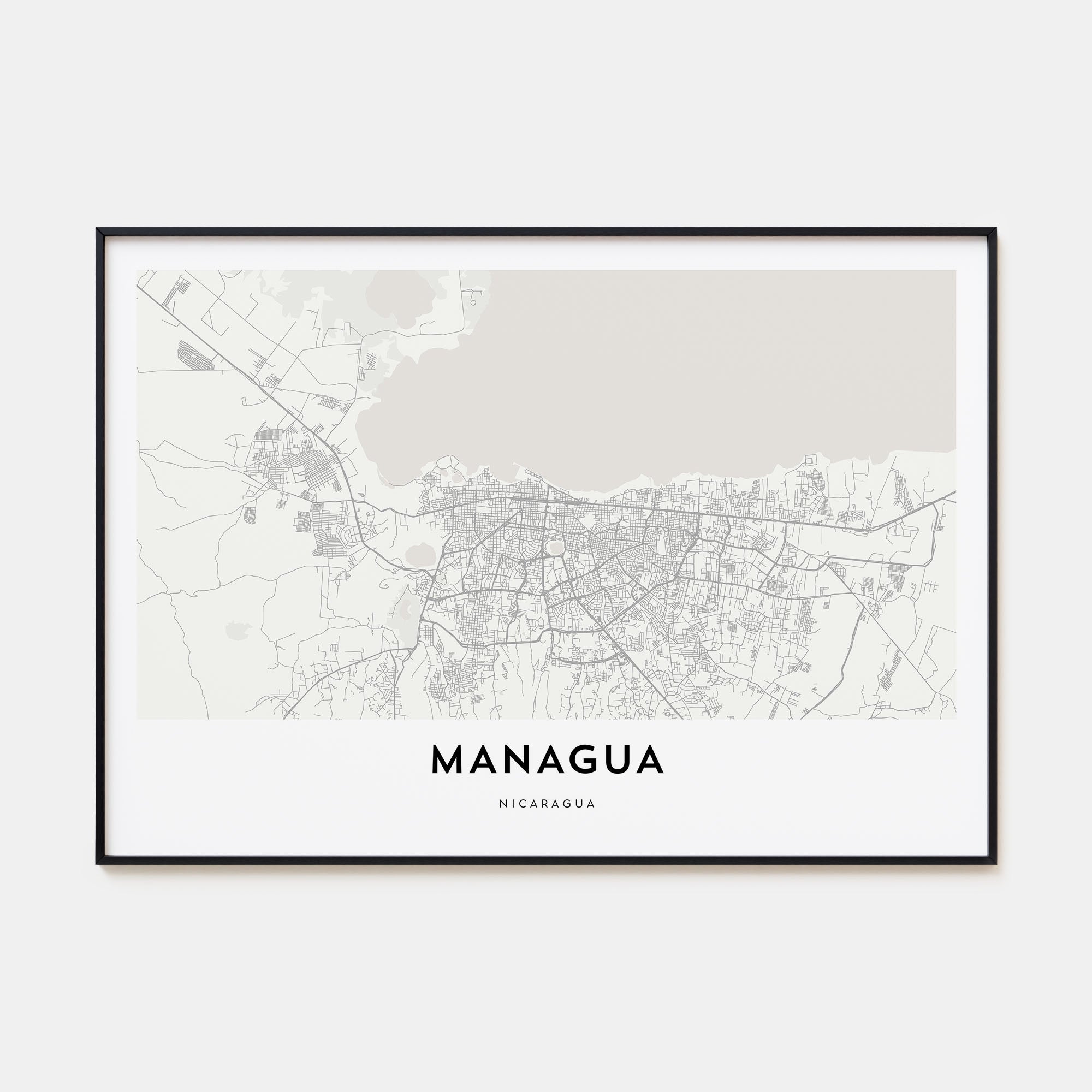Managua Map Landscape Poster