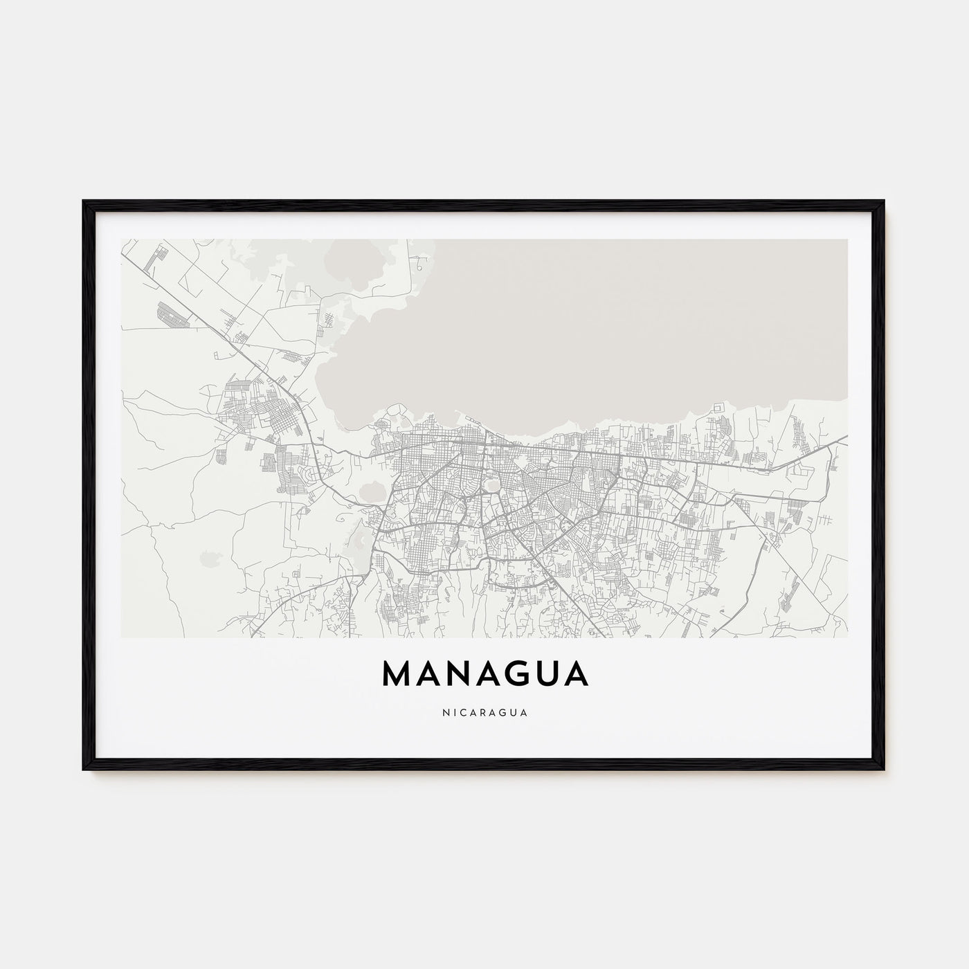 Managua Map Landscape Poster