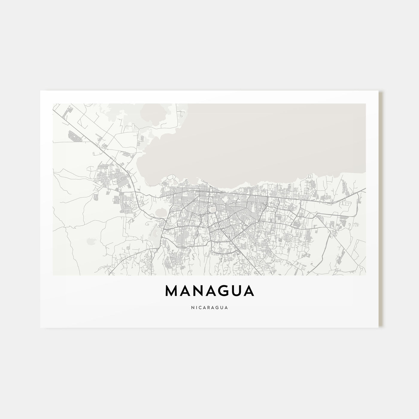 Managua Map Landscape Poster