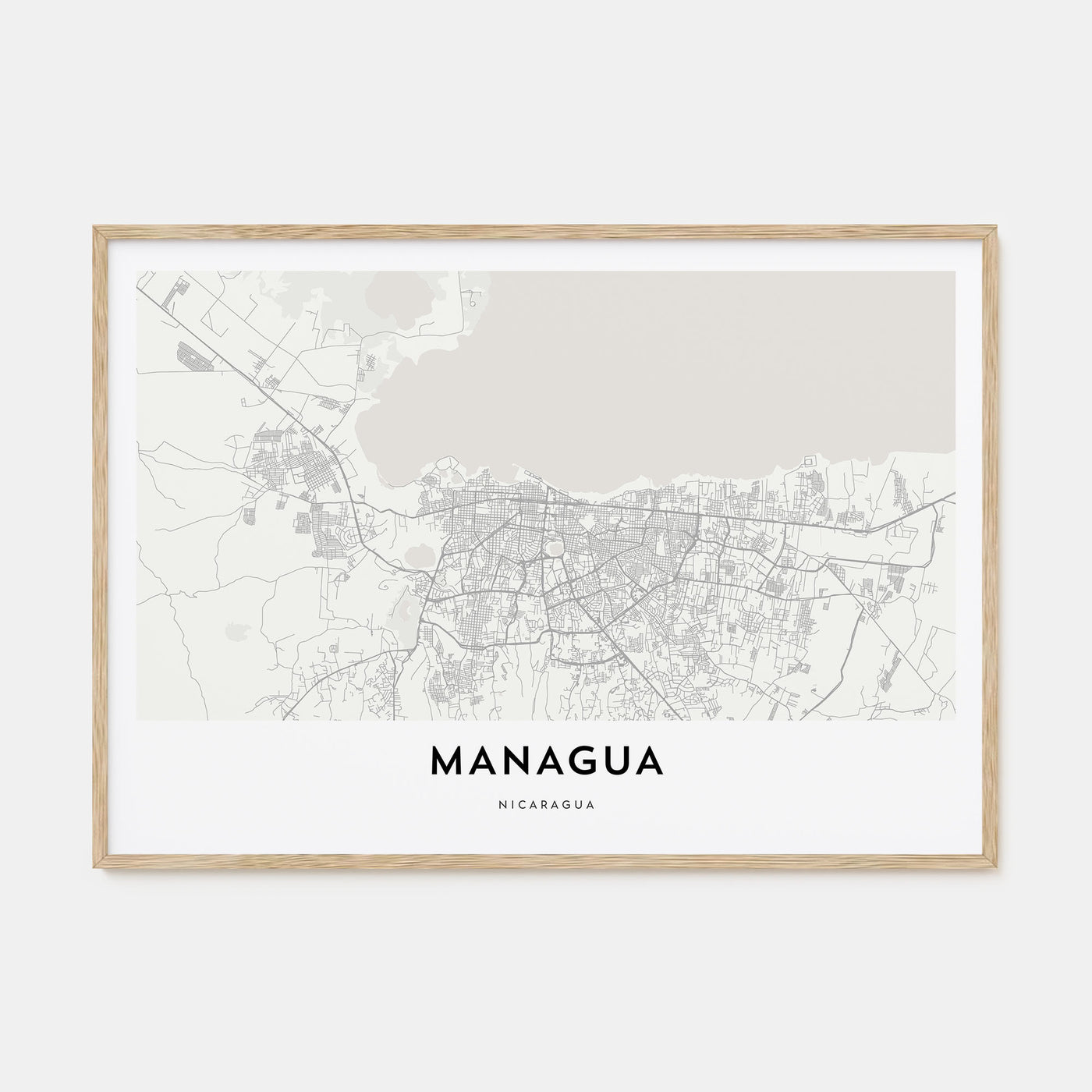 Managua Map Landscape Poster