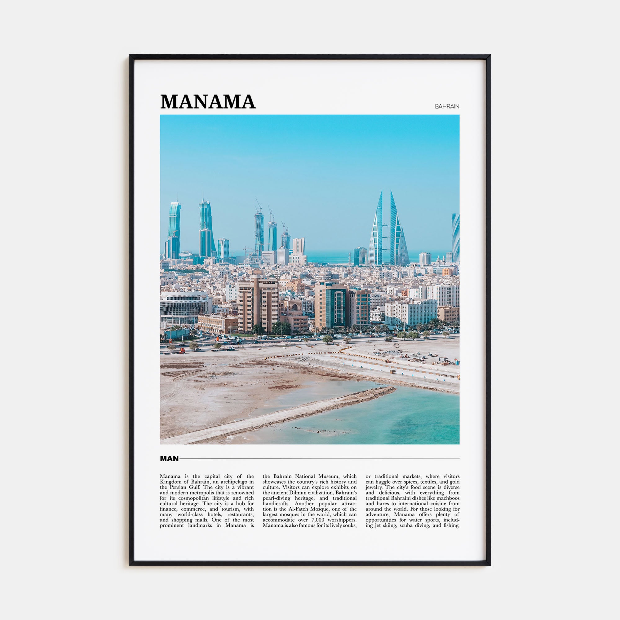 Manama Travel Color Poster