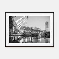 Manchester, England Landscape B&W Poster