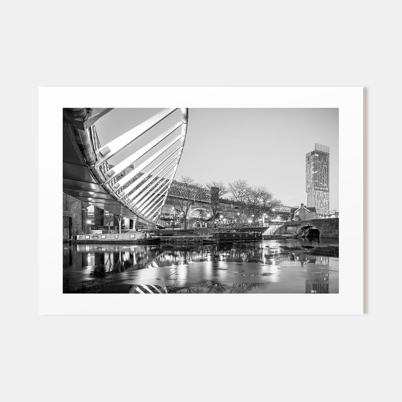 Manchester, England Landscape B&W Poster