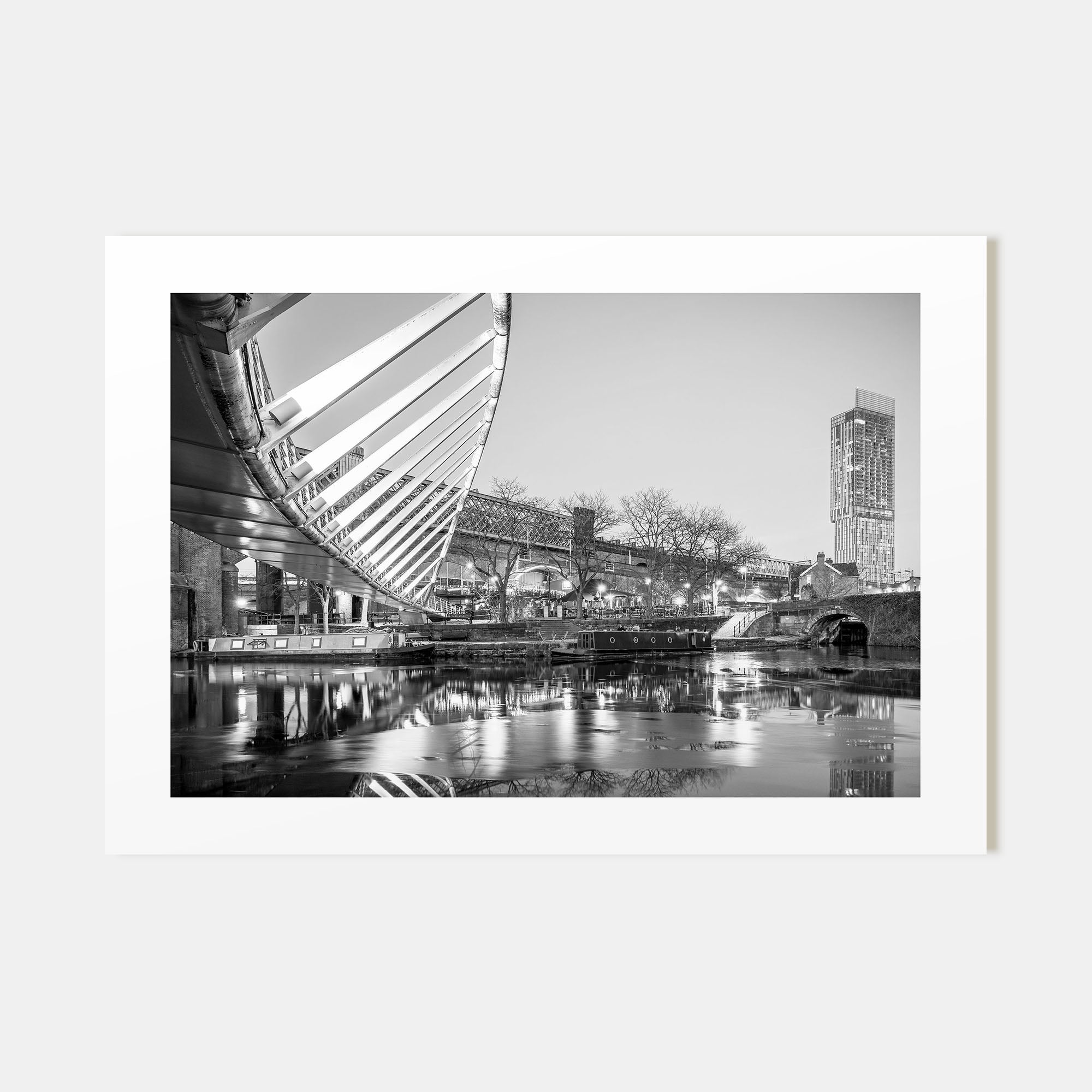 Manchester, England Landscape B&W Poster