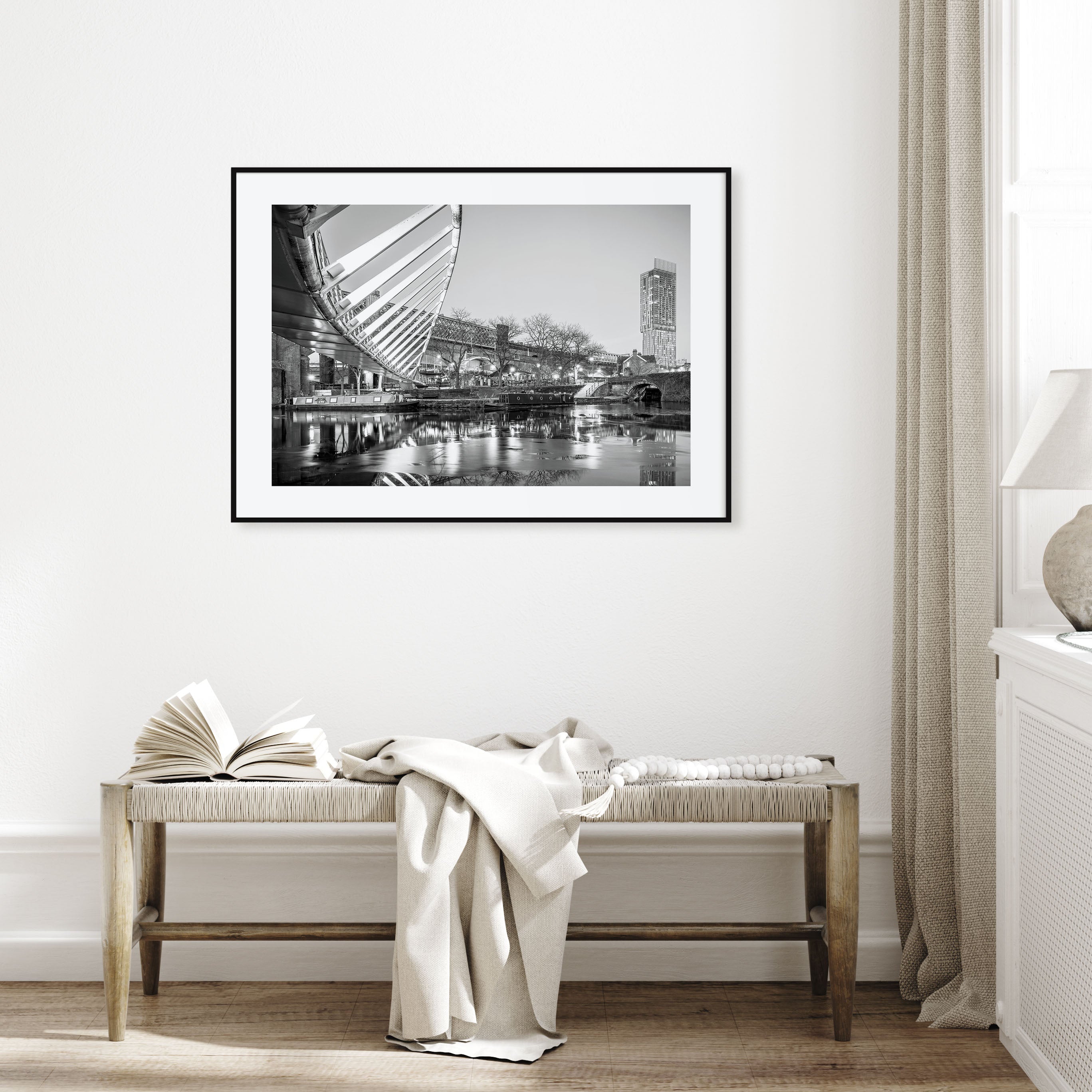 Manchester, England Landscape B&W Poster