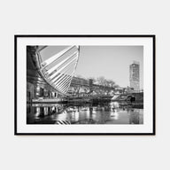 Manchester, England Landscape B&W Poster